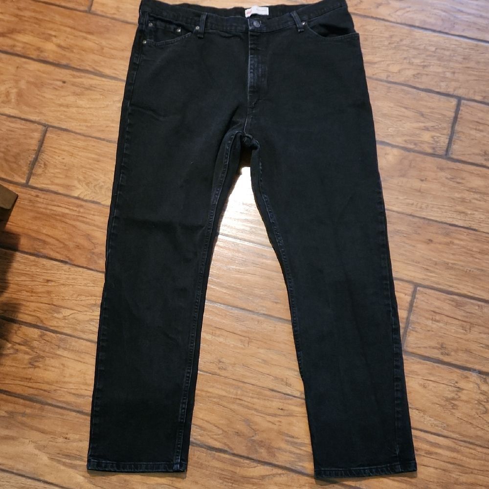 Wrangler Regular Fit Black Denim Mens 40x32 Jeans